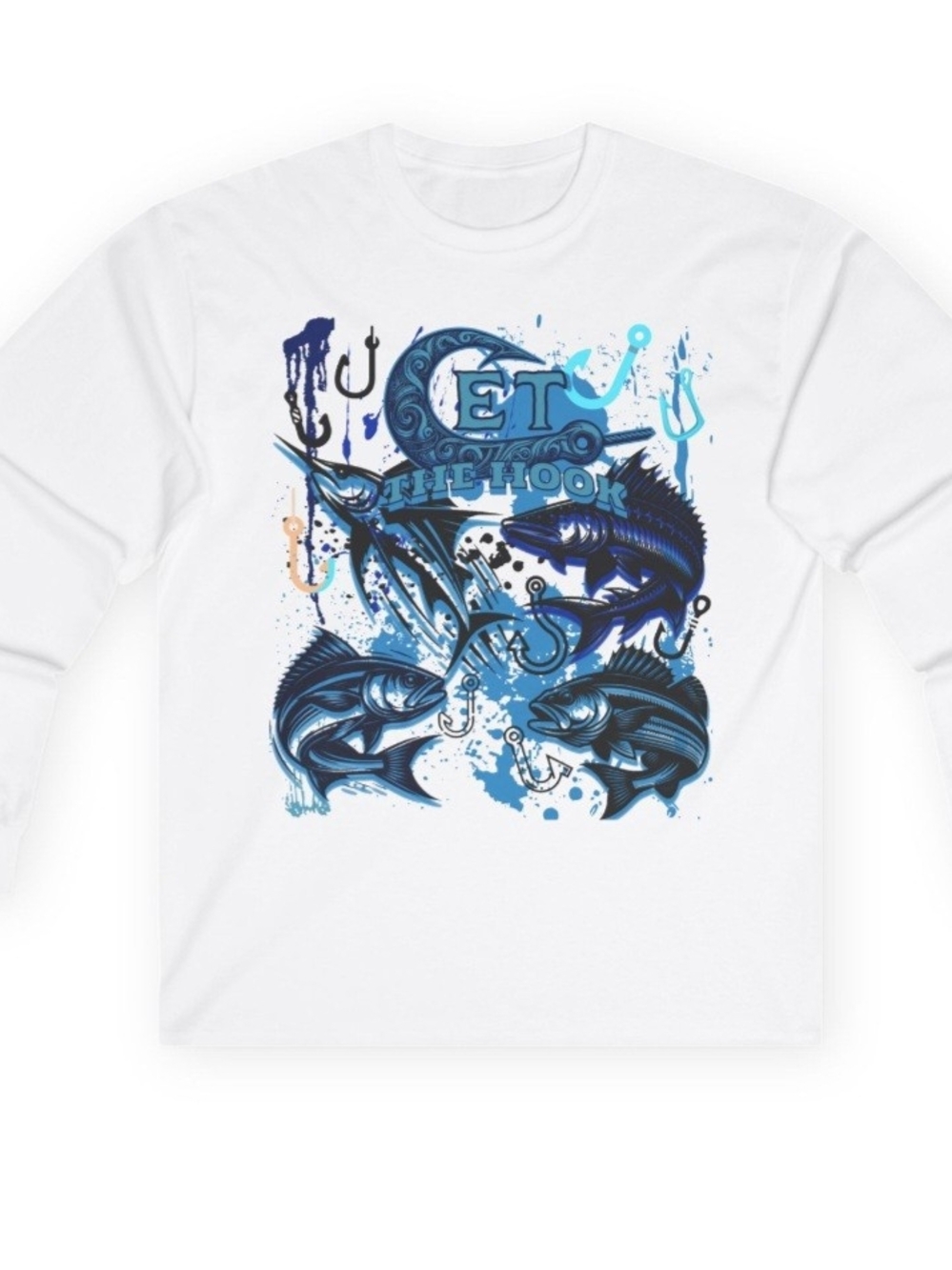 Cet The Hook Blue Fishing Graphic Tee